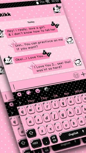 SMS Pink Bowknot Keyboard Theme - Image screenshot of android app