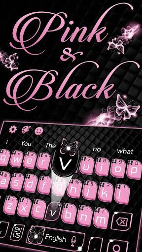 Pink Black Butterfly Keyboard Theme - عکس برنامه موبایلی اندروید
