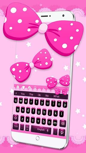 Pink Bow Keyboard Theme - Image screenshot of android app