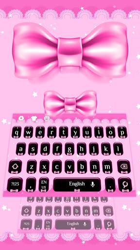 Pink Bow Lace Keyboard - Image screenshot of android app