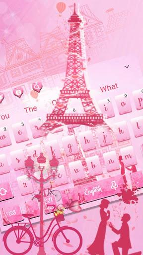 Pink Paris keyboard theme - عکس برنامه موبایلی اندروید