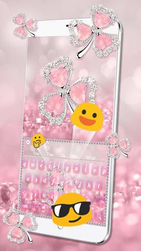 Pink Diamond Clover Flower Keyboard - عکس برنامه موبایلی اندروید