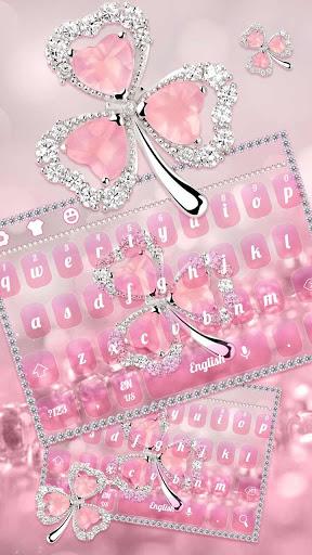 Pink Diamond Clover Flower Keyboard - Image screenshot of android app