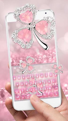 Pink Diamond Clover Flower Keyboard - Image screenshot of android app