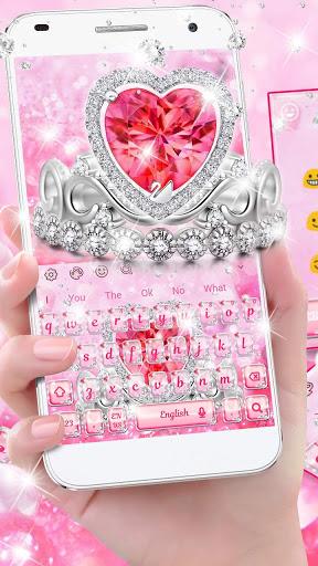 Pink Diamond Princess Keyboard - Image screenshot of android app