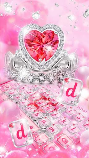 Pink Diamond Princess Keyboard - عکس برنامه موبایلی اندروید