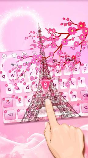 Pink Paris Eiffel Tower Keyboard - Image screenshot of android app