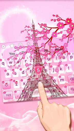 Pink Paris Eiffel Tower Keyboard - عکس برنامه موبایلی اندروید