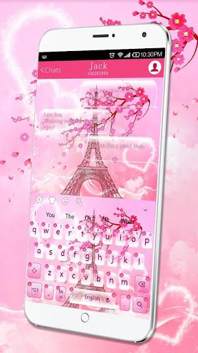 Pink Paris Eiffel Tower Keyboard - عکس برنامه موبایلی اندروید