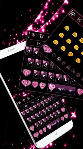 Pink Heart Diamond Keyboard - Image screenshot of android app