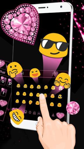 Pink Heart Diamond Keyboard - عکس برنامه موبایلی اندروید
