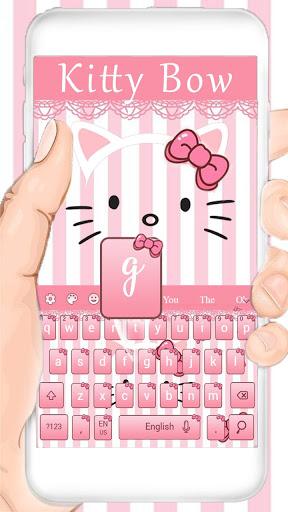 Pink Kitty Bowknot Keyboard - عکس برنامه موبایلی اندروید