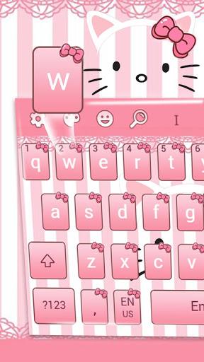 Pink Kitty Bowknot Keyboard - عکس برنامه موبایلی اندروید