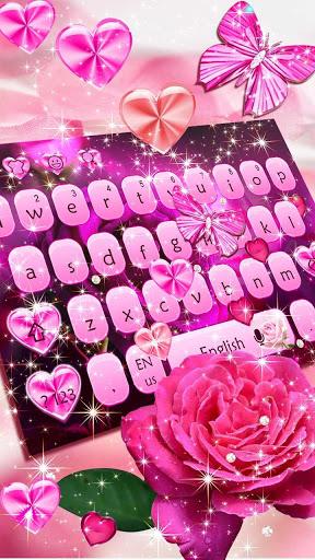 Pink Love Butterfly Keyboard - Image screenshot of android app