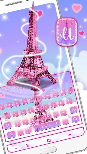 Pink Paris Keyboard Theme - عکس برنامه موبایلی اندروید