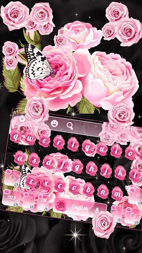 Pink Rose Butterfly Keyboard - عکس برنامه موبایلی اندروید