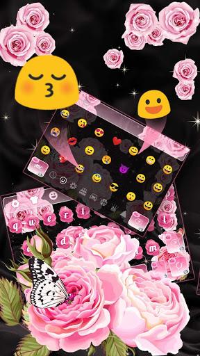 Pink Rose Butterfly Keyboard - Image screenshot of android app