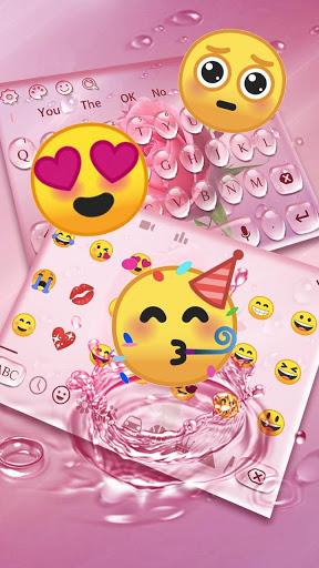 Pink Rose Water Drop Keyboard - عکس برنامه موبایلی اندروید