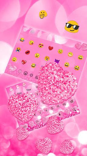 Pink Diamond Heart Keyboard - Image screenshot of android app