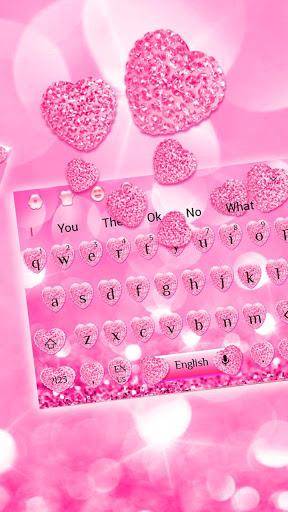 Pink Diamond Heart Keyboard - Image screenshot of android app