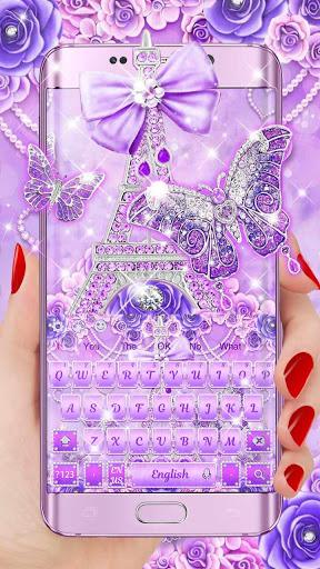Purple Paris Butterfly Keyboard - عکس برنامه موبایلی اندروید