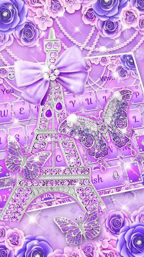 Purple Paris Butterfly Keyboard - عکس برنامه موبایلی اندروید