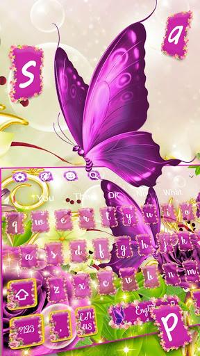 Purple Rose Butterfly Keyboard Theme - Image screenshot of android app