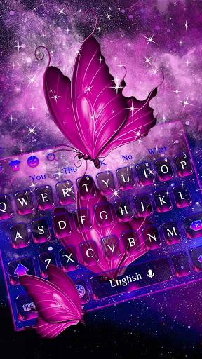 Purple Butterfly Keyboard - عکس برنامه موبایلی اندروید