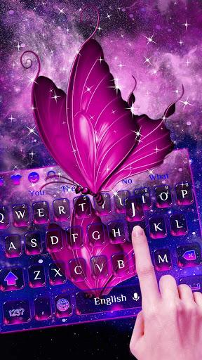 Purple Butterfly Keyboard - عکس برنامه موبایلی اندروید