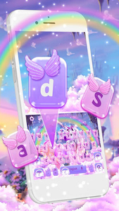 Colorful Rainbow Unicorn Keyboard Theme - عکس برنامه موبایلی اندروید