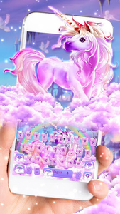 Colorful Rainbow Unicorn Keyboard Theme - عکس برنامه موبایلی اندروید