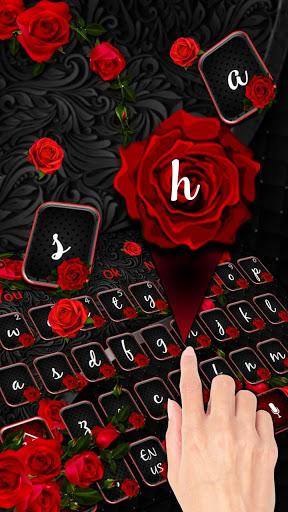 Red Black Rose Keyboard - Image screenshot of android app