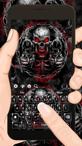 Red Blood Skull Guns Keyboard Theme - عکس برنامه موبایلی اندروید