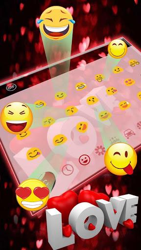 Red Glitter Love Keyboard - Image screenshot of android app