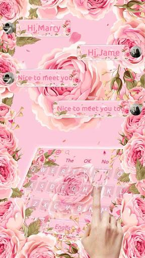 Romantic Pink Rose Keyboard - عکس برنامه موبایلی اندروید