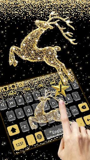 Shiny Star Gold Reindeer Keyboard - Image screenshot of android app