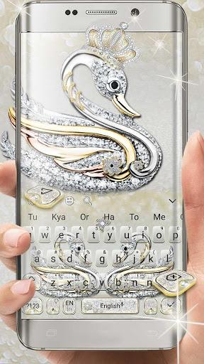 Silver Swan Keyboard Theme - Image screenshot of android app