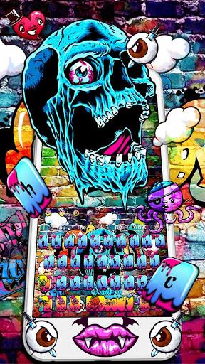 Skull Graffiti Keyboard Theme - Image screenshot of android app