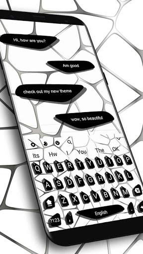Sms Black and White keyboard Theme - Image screenshot of android app