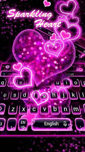 Sparkling Neon Pink Keyboard - Image screenshot of android app