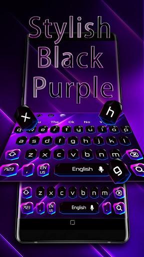 Stylish Black Purple Keyboard - Image screenshot of android app