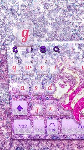 Unicorn Glitter Keyboard Theme - Image screenshot of android app