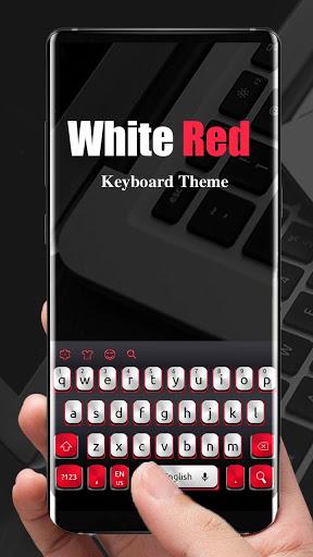 White And Red Simple Keyboard - Image screenshot of android app