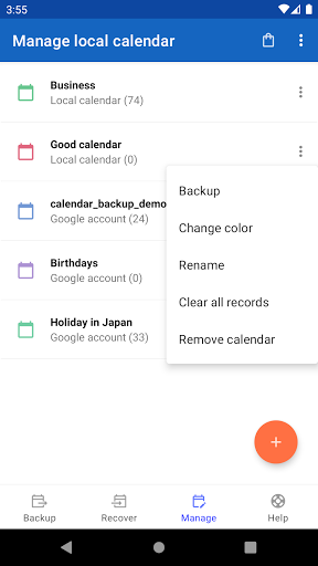 Calendar Backup - عکس برنامه موبایلی اندروید