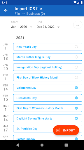 Calendar Backup - عکس برنامه موبایلی اندروید