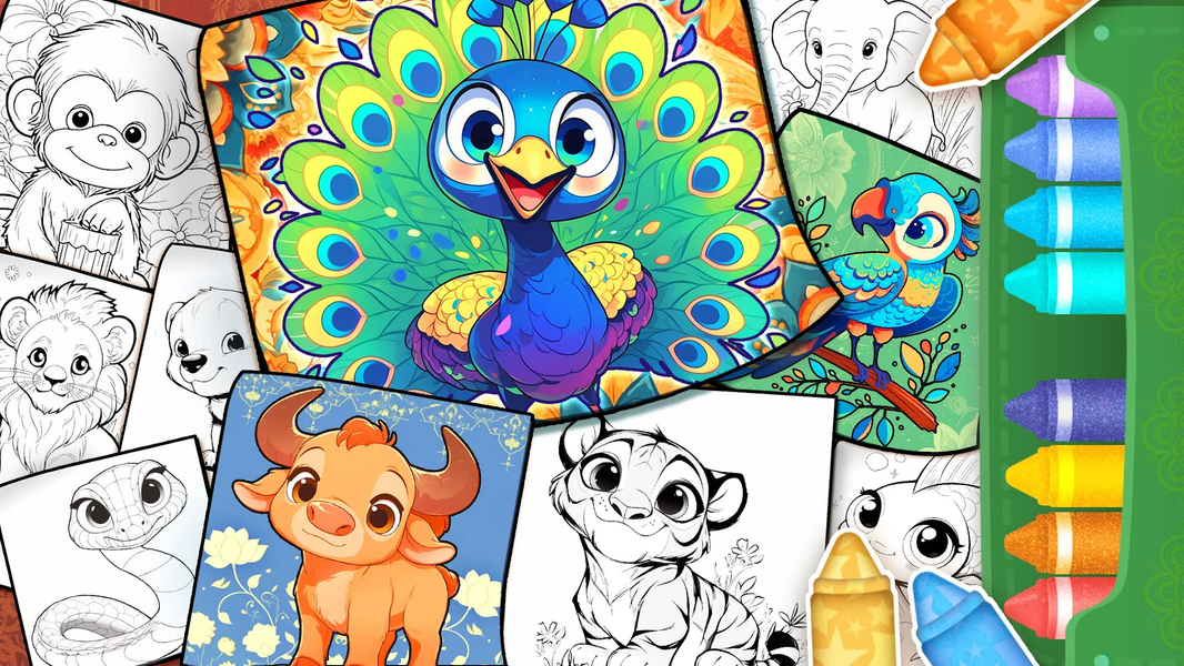 Animal coloring book kids game - عکس بازی موبایلی اندروید