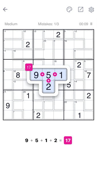 Killer Sudoku - Sudoku Puzzle - Gameplay image of android game