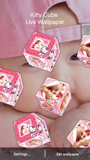 3D Kitty Cube Live Wallpaper - Image screenshot of android app