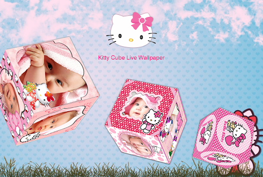 3D Kitty Cube Live Wallpaper - Image screenshot of android app