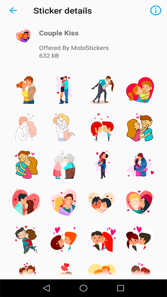WAStickerApps Kiss For WhatsAp - Image screenshot of android app